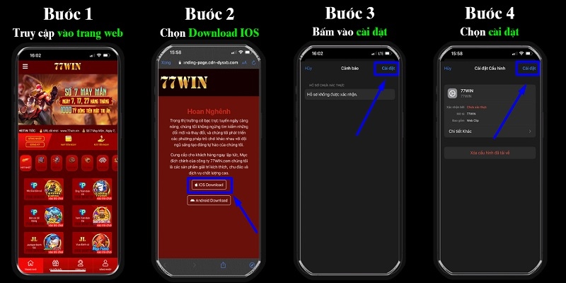 Chia sẻ quy trình tải app 77WIN cho iOS